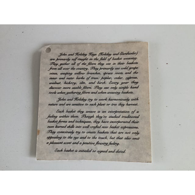 Appalachian Berry Basket - Made by Holiday and Garshwiler in 1984 For Sale - Image 14 of 14