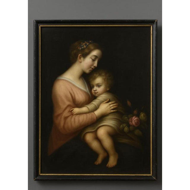 Italian School Artist, Madonna and Child, 18th Century, Oil on Canvas, Framed For Sale - Image 4 of 4