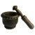 Brown Wooden Mortar and Pestle With Nail Studs For Sale - Image 8 of 8