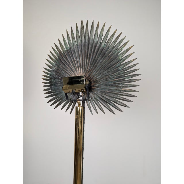 Fan Palm Bronze and Brass Floor Lamp from Valenti, 1970s For Sale - Image 8 of 17
