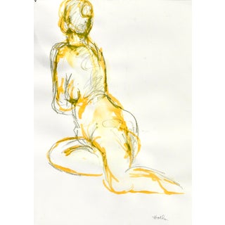 "Nude" Contemporary Original Ink Drawing by Martha Holden For Sale