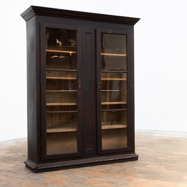 19th Century Two-Door Wooden Bookcase For Sale - Image 4 of 8