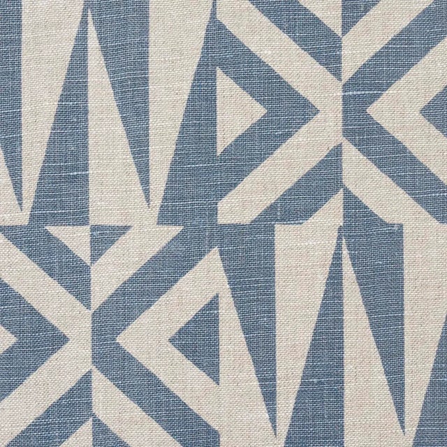 Contemporary Schumacher Amero Fabric In Slate Blue For Sale - Image 3 of 4