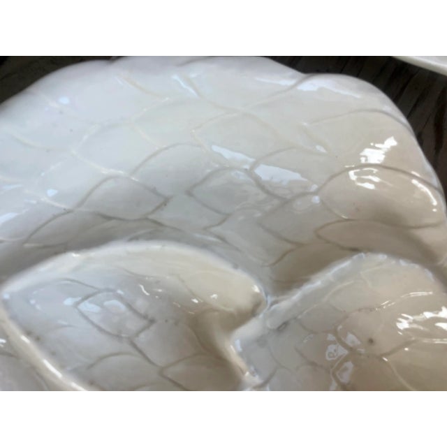 White Mid Century Italian Artichoke Plates-a Pair For Sale - Image 8 of 10