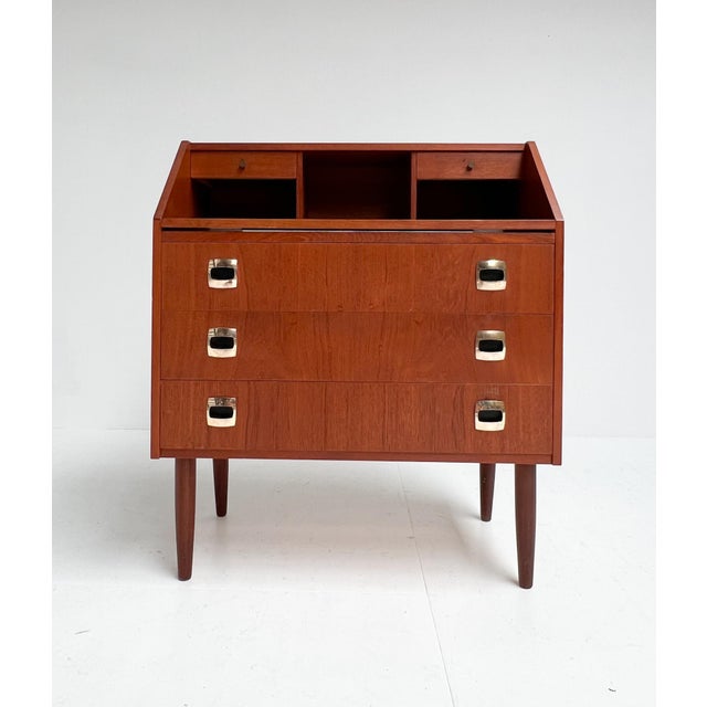 Brown Danish Brown Secretary, 1960s For Sale - Image 8 of 15