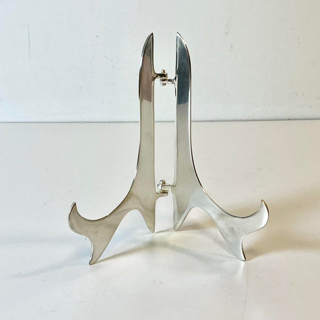 Hollywood Regency 1970s Vintage Hollywood Regency Boho Chic Silverplate Tabletop Easel. For Sale - Image 3 of 13