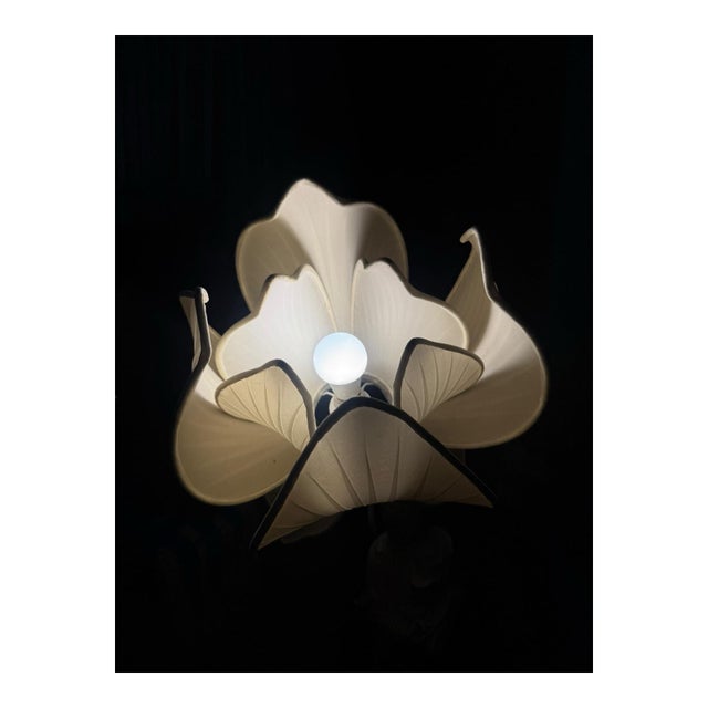 Ceramic Vintage Buddhist Blanc De Chine Guanyin Porcelain Lotus Flower Lamp For Sale - Image 7 of 8