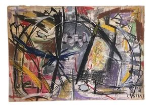 Ermete Lancini, Abstract Collage, 1962, Pastel