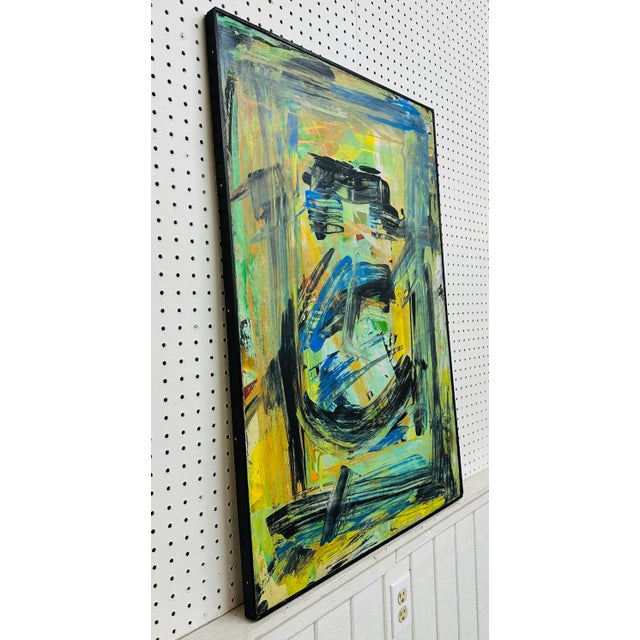 Abstract Modern Expressionist Abstract Painting Signed Mullin For Sale - Image 3 of 4