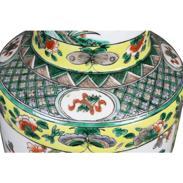 Chinese Famille Verte Rouleau Form Table Lamp For Sale - Image 4 of 11