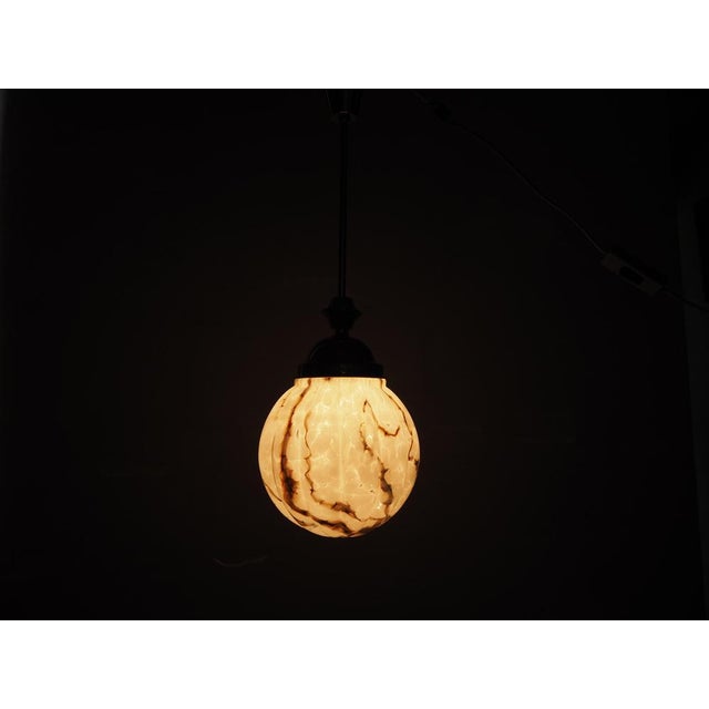 Czech Art Deco Pendant with Opaline Glass Shade, 1930s For Sale - Image 11 of 13