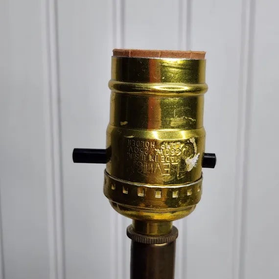 Vintage Famille Noire Black Floral Porcelain Chinoiserie Small Leviton Table Lamp Hong Kong For Sale - Image 12 of 13