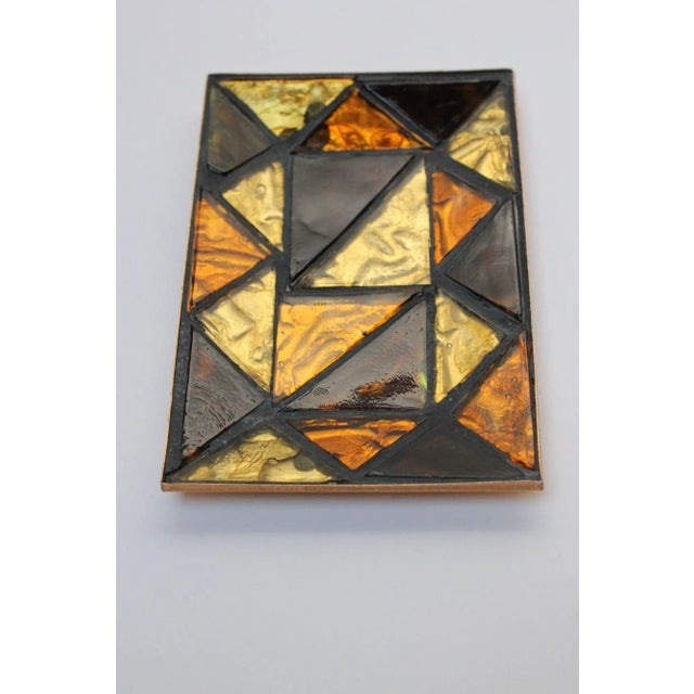 Mid-Century Modern Mid-Century Modern Cut Glass Mosaic Tile Trinket Tray For Sale - Image 3 of 9