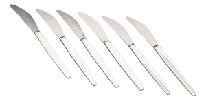 Cypress Lunch Knives in Sterling Silver and Stainless Steel by Georg Jensen, 1940s, Set of 6