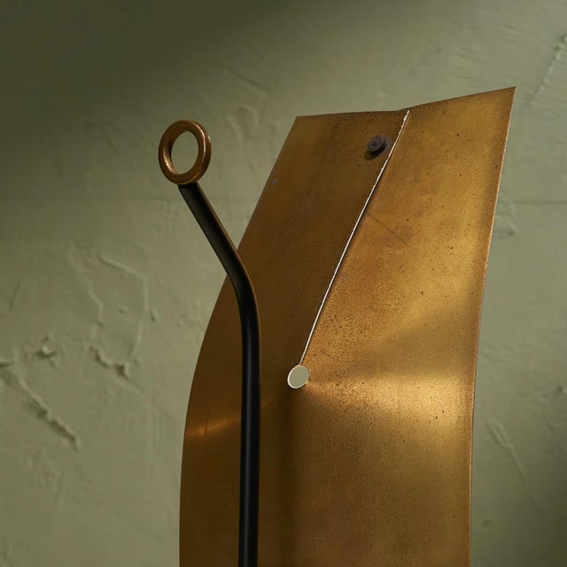 Sculptural Table or Wall Lamps in Brass and Perforated Metal by Gastone Colliva, Italy, 1950s, Set of 2 For Sale - Image 6 of 10