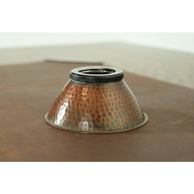 Art Deco Roycroft Arts & Crafts Hammered Copper Inkwell For Sale - Image 3 of 9