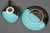 Mid 20th Century Vallauris – Black and Turquoise Blue Faience Coffee Set - 15 pcs For Sale - Image 18 of 18