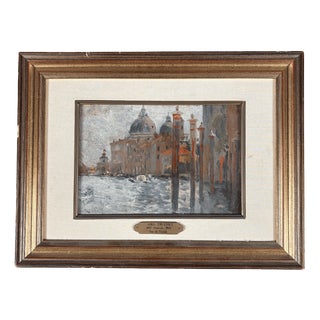 Louis Abel Truchet, Landscape View of Venice, 1800s, Oil on Panel For Sale