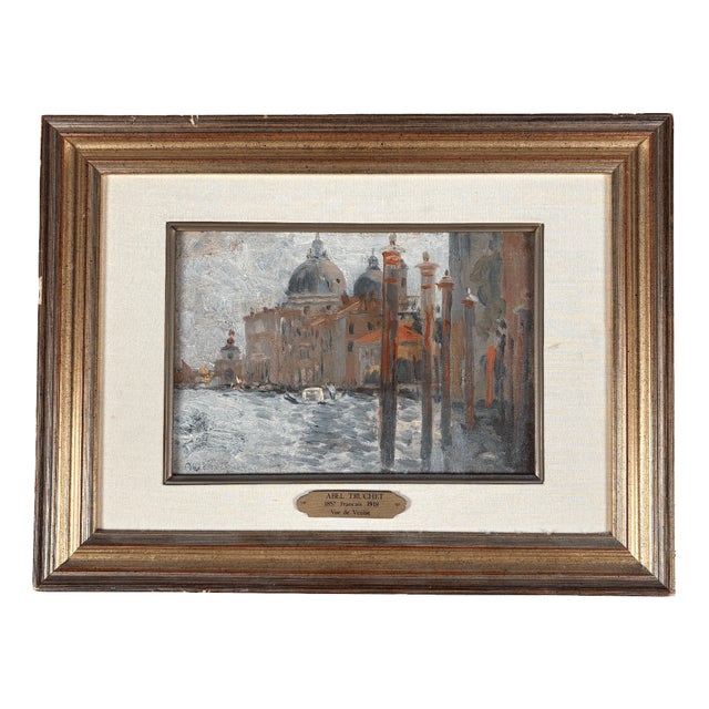 Louis Abel Truchet, Landscape View of Venice, 1800s, Oil on Panel For Sale