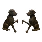 Pair of Early 20th Century Labrador Andirons For Sale
