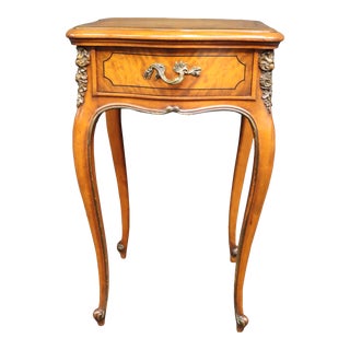Mid 20th Century Satinwood & Walnut Nightstand For Sale