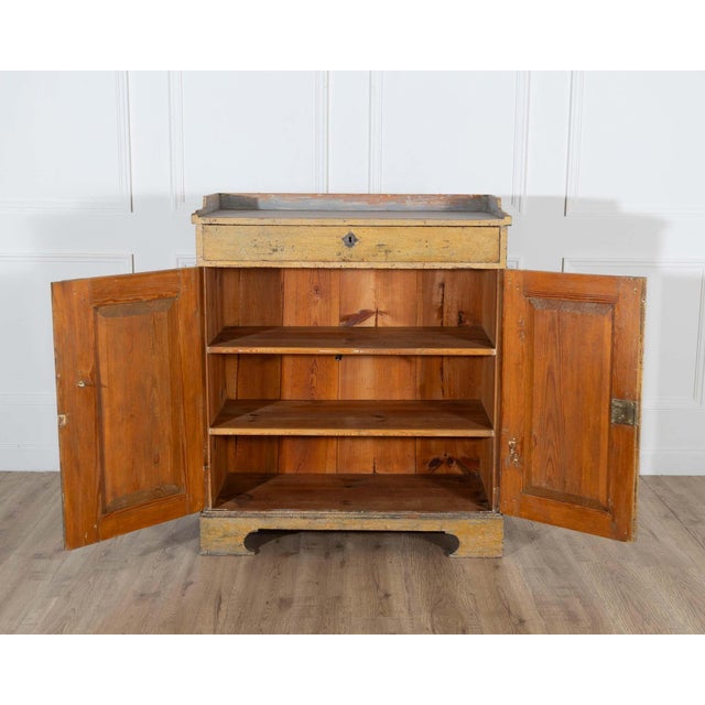 Mustard Swedish Gustavian Period Buffet in Original Yellow Paint, Late 18th Century For Sale - Image 8 of 12