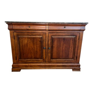 Ethan Allen Marble Top Buffet Sideboard Traditional For Sale