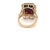 Big 14.54 CTW Garnet Halo Diamond Cocktail Ring Size 7 in 14k Gold For Sale - Image 4 of 10
