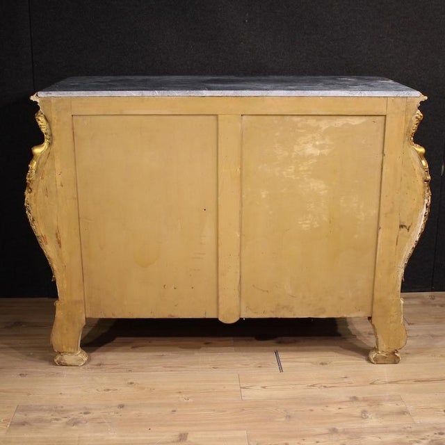 20th Century Italian Lacquered and Gilded Chest of Drawers, 1930s For Sale - Image 6 of 16