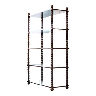 Mid 20th Century Mid Century Spindle Five Shelf Bookcase Shelving Unit Original by Formica For Sale