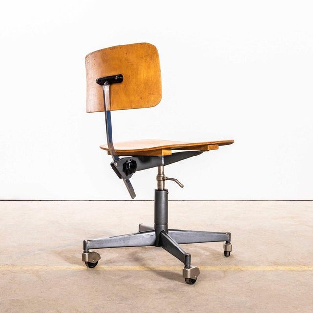 Czech Workshop Swivel Desk Chair, 1960s For Sale - Image 8 of 11