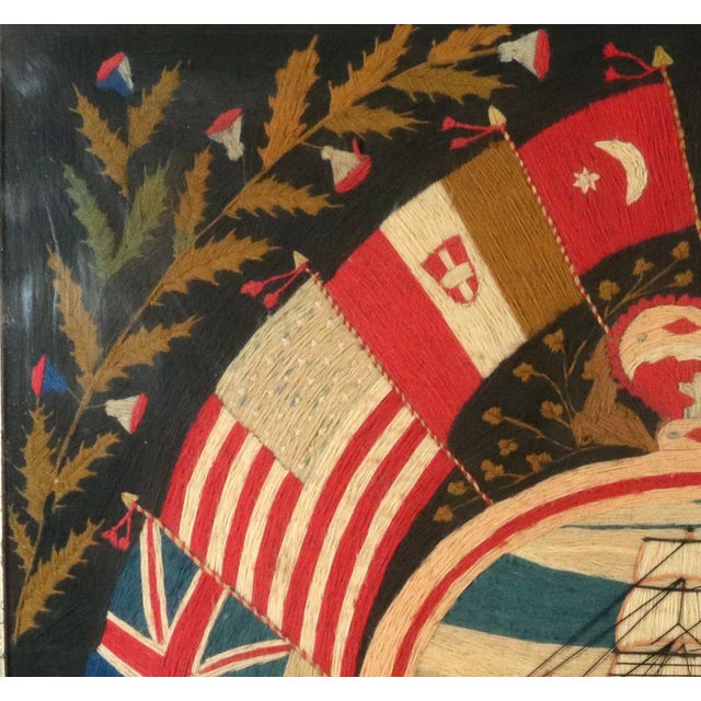Red British Sailor's Flag of Nations Woolwork of HMS Trafalgar For Sale - Image 8 of 9