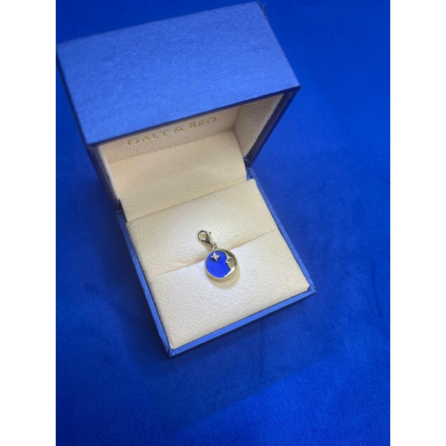 Blue Diamond Lunar Moon Celestial Star Sky Gold Blue Lapis Lazuli Medallion Pendant For Sale - Image 8 of 18