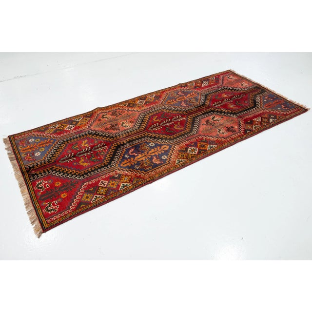 4 X 8 Multicolor Vintage Shiraz Persian Wool Rug With Allover Design For Sale - Image 9 of 10