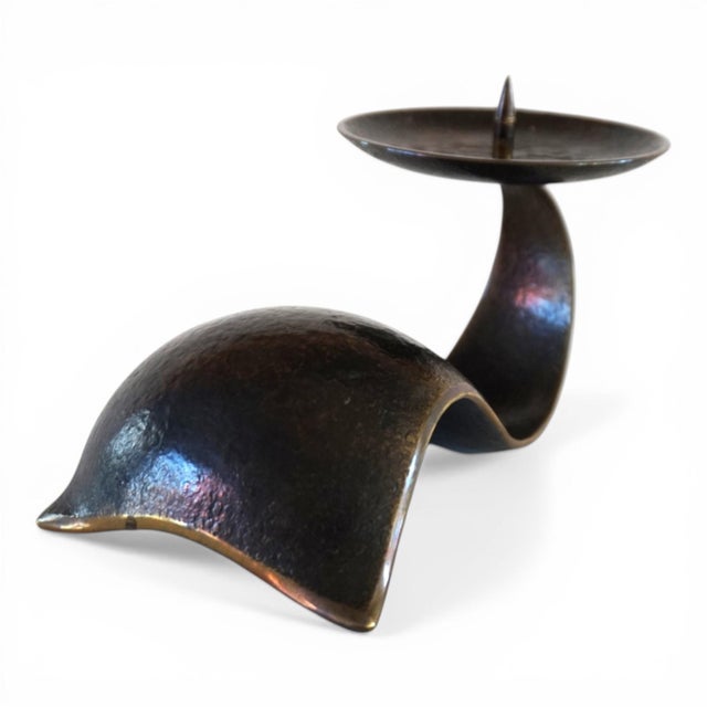 Metal Sculptural Bronze Candle Holder by Benno Meyer, 1930s For Sale - Image 7 of 10