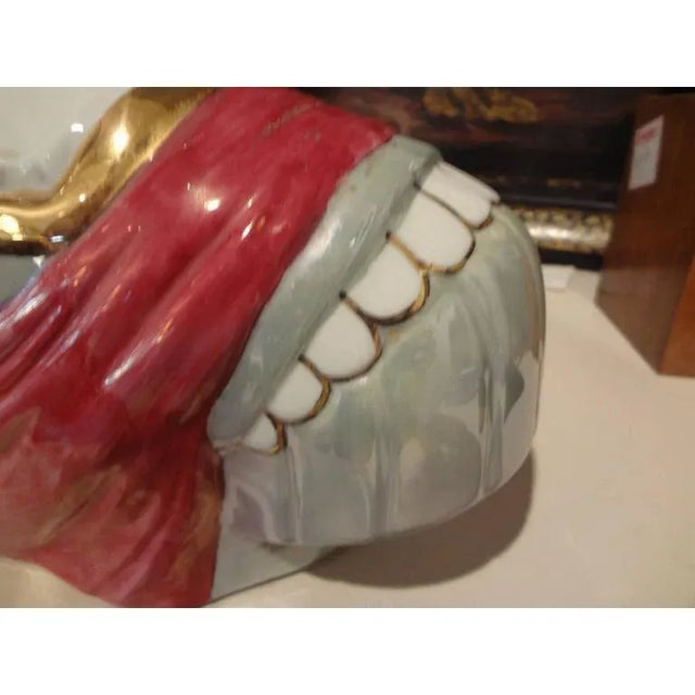 1940's Vintage Italian Glazed Ceramic Bust by Santa Maria For Sale - Image 4 of 10