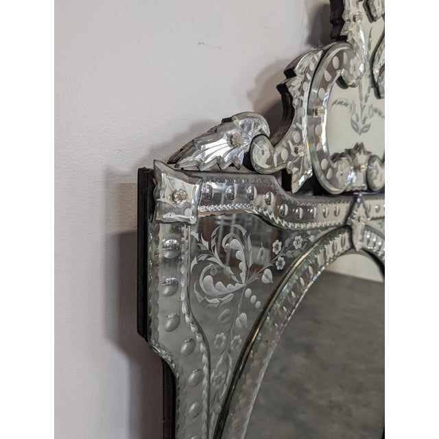 Vintage Venetian Silver Mirror For Sale - Image 4 of 6