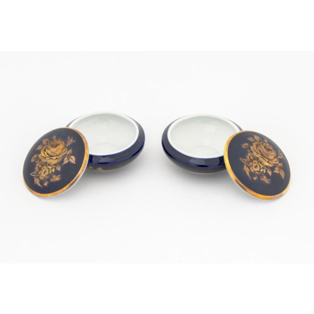 Navy Blue KPM and Limoges Cobalt Blue Porcelain Boxes, 10 For Sale - Image 8 of 17