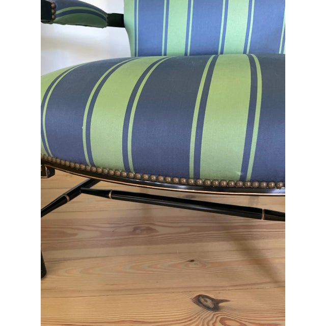 Green Ralph Lauren Home Lacquered Chinoiserie Upholstered Armchairs - Set of 2 For Sale - Image 8 of 10