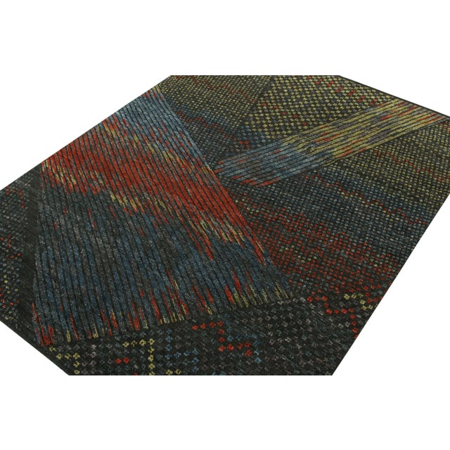 Mid-Century Modern Contemporary Wool Rug With Geometric Abstraction, by Rug & Kilim, Pakistan For Sale - Image 3 of 5