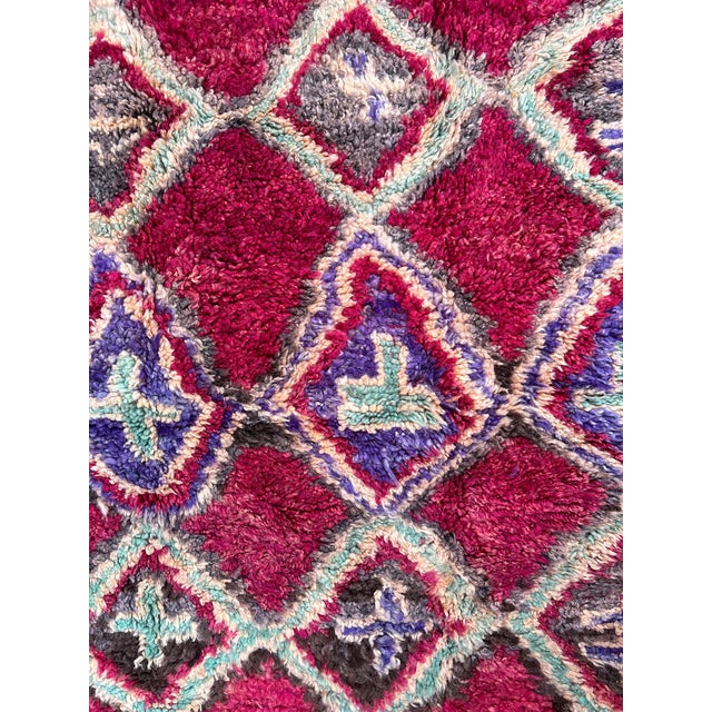 Boho Chic Antique Talsint Moroccan Rug 200 × 370 Cm – Rare Vintage Berber Carpet – Handwoven Atlas Wool For Sale - Image 3 of 11