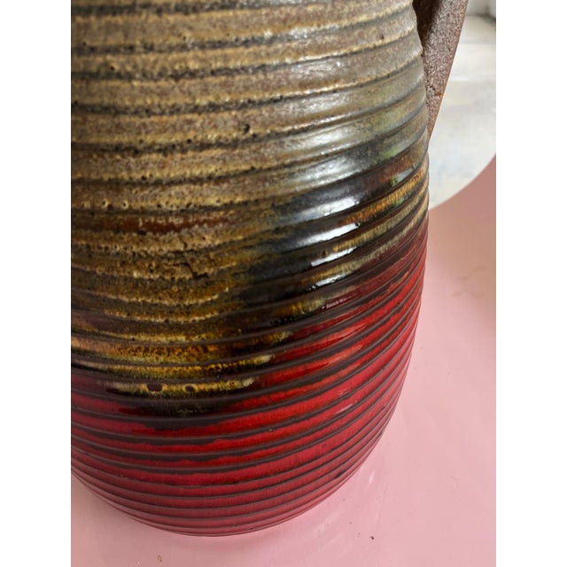 Red and Brown Model 417-42 Floor Vase from Scheurich West Germany For Sale - Image 5 of 8