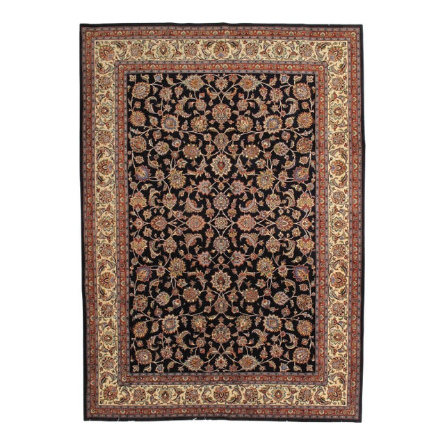 Vintage Persian Tabriz Hand-Knotted Rug 8'3" X 9'10" For Sale