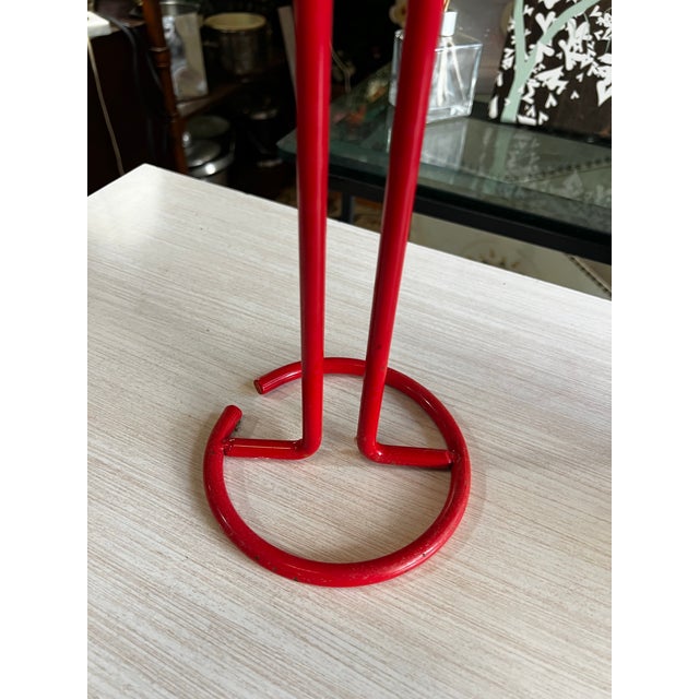 Rustic European Vintage Red Metal Paper Towel Holder For Sale - Image 3 of 4
