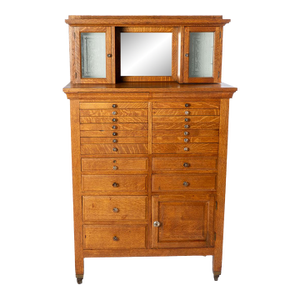 Antique Quartersawn Oak Harvard Dental Cabinet
