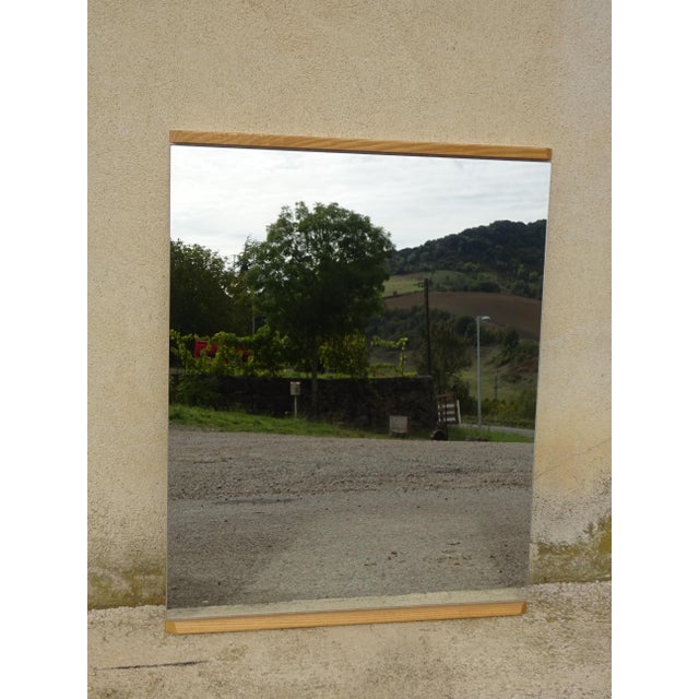 Scandinavian Mirror in Light Oak, 1970s For Sale - Image 12 of 12