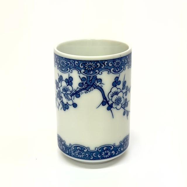 Mid 20th Century Eclectic Blue & White Porcelain Vessel Curation - Group of 5 For Sale - Image 5 of 18