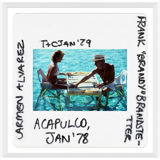 Mid-Century Modern Getty Images, "Keep Your Cool - Slide", Slim Aarons, January 1, 1978 Framed Art Print For Sale - Image 3 of 3