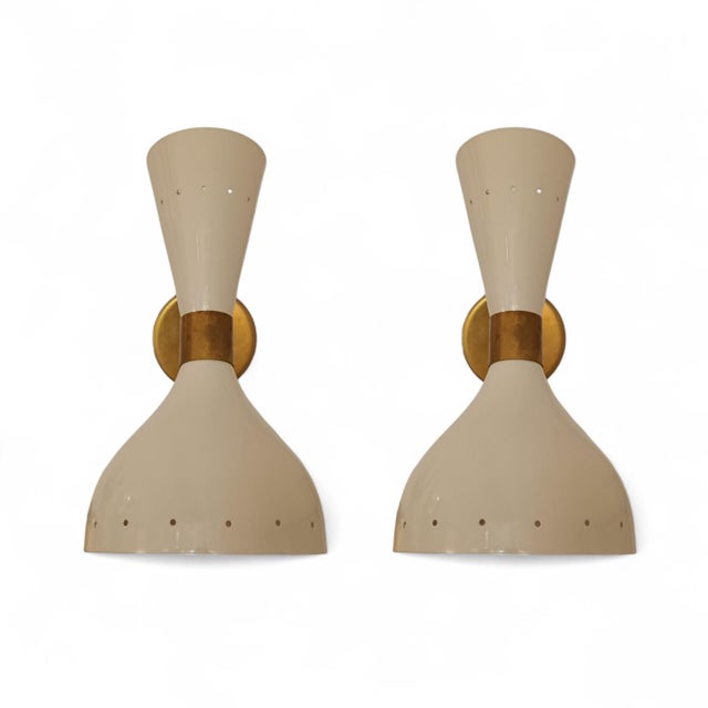 Mid-Century Modern White Diabolo Wall Sconces from Stilnovo, 1970s, Set of 2 For Sale - Image 3 of 7