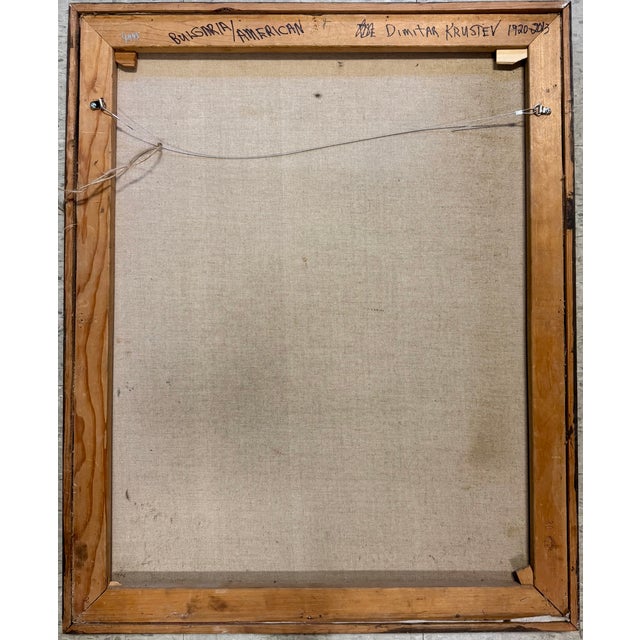 Brown Dimitar Krustev – Las Maria, Ecuador – 1973 Original Oil on Canvas, Bulgarian-American Modernist For Sale - Image 8 of 10